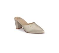 Carlton London Mules confortables et tendance à bout pointu pour femme pour un usage quotidien, le bureau, une utilisation décontractée, doré, 8 UK
