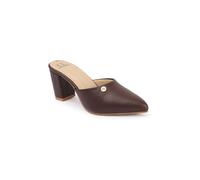 Carlton London Mules confortables et tendance à bout pointu pour femme pour un usage quotidien, le bureau, une utilisation décontractée, marron, 7 UK