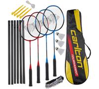 Carlton Set de badminton Tournament – 4 joueurs (4 raquettes, 3 volants, 1 sac, filet et poteaux)
