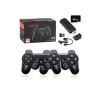 Console rétrogaming GENERIQUE CarlyleMofan Console de jeu vidéo rétro 64G avec Double manette 2.4G sans fil,4K HD 30000 jeux intégrés pour PSP, PS1, pour d'adultes d'enfants