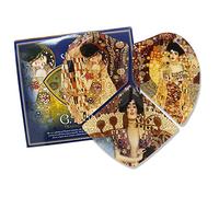 CARMANI - 3-pièces en forme de coeur plaque de verre collation, nourriture de partie, les noix, assiette avec mix images par Gustav Klimt 29,6 cm