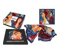 Carmani - ART Écharpe pour femme - Foulard multi-usage - Imprimé avec Amedeo Modigliani, portrait de Lunia Czeckovska et autoportrait