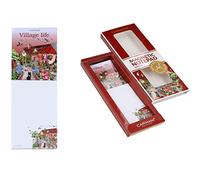Carmani - Bloc-notes magnétiques pour réfrigérateur, liste de choses à faire, liste de courses, bloc-notes imprimé avec motif Village Life