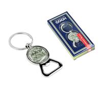 CARMANI - Décapsuleur avec porte-clés, décapsuleur à main pour bière, boisson, soda et porte-clés imprimé avec Vincent Van Gogh, fleur d'amandier