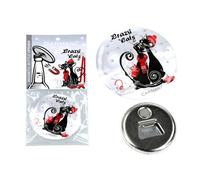 CARMANI - Décapsuleur magnétique, décapsuleur manuel pour bière, boisson, soda imprimé avec motif de chats de la collection de Noël