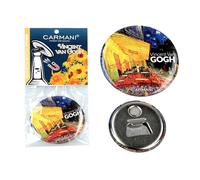 CARMANI - Décapsuleur magnétique pour bière, boisson, soda imprimé avec Vincent Van Gogh, terrasse de café la nuit