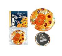 CARMANI - Décapsuleur magnétique pour bière, boisson, soda imprimé avec Vincent Van Gogh, tournesols