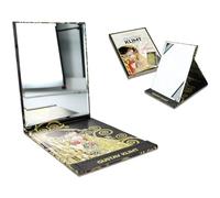 CARMANI Miroir de maquillage fin rectangulaire pliable portable avec support pour voyage imprimé avec la peinture Gustav Klimt, The Kiss
