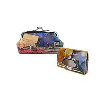 CARMANI - Porte-monnaie moyen pour femme avec fermoir « Coffee Terrace at Night » de Vincent Van Gogh