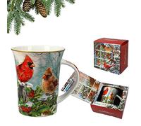 Carmani - Tasse de Noël, tasse festive pour thé, café, chocolat chaud décorée avec thème de Noël, 350 ml