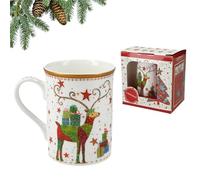 Carmani - Tasse de Noël, tasse festive pour thé, café, chocolat chaud décorée avec thème de Noël, 375 ml
