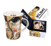 CARMANI - Tasse en porcelaine décorée avec Montage 'Le baiser et Adele' de Gustav Klimt 350ml