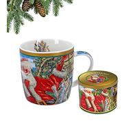 CARMANI - Tasse en porcelaine décorée avec un theme de Noël 450ml