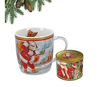 CARMANI - Tasse en porcelaine décorée avec un theme de Noël 450ml