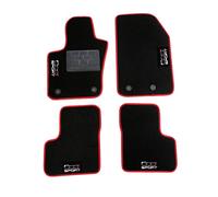 Carmats compatible tapis de sol 500x sport en moquette avec bordure rouge, 4 attaches de fixation, talonnette en caoutchouc