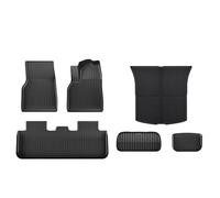 Carmats Tapis Auto pour Tesla pour Modèle Y 2025 2026 pour Juniper Tapis Coffre Tous Temps Coussinets Doublures Chargement Sol Protecteur Dossier Siège(RHD Y 6pcs)