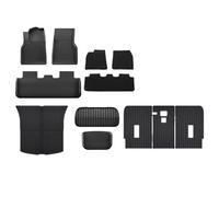 Carmats Tapis Auto pour Tesla pour Modèle Y 2025 2026 pour Juniper Tapis Coffre Tous Temps Coussinets Doublures Chargement Sol Protecteur Dossier Siège(Y 12pc with Carpet L)