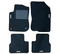 Carmats Tapis de sol auto adaptés pour 208 de 2011 à 2018 en moquette avec 2 clips de fixation.