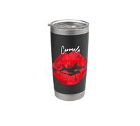 Carmela Red Lips Prénom personnalisé Gobelet isotherme en acier inoxydable double paroi