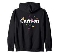 Carmen - Joli prénom de Fille avec des Papillons colorés Sweat à Capuche