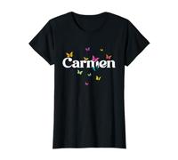 Carmen - Joli prénom de Fille avec des Papillons colorés T-Shirt