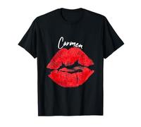 Carmen Red Lips Prénom personnalisé T-Shirt