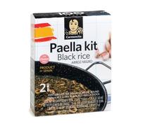 Carmencita. Kit de paella de riz noir au safran. 256 g. 2 portions.
