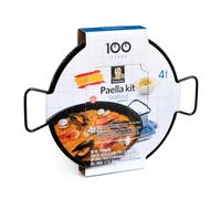Carmencita Kit de paella espagnole avec poêle émaillée (43 cm), kit de démarrage et recette