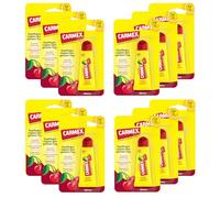 Carmex Cherry Tube Baume à lèvres hydratant et apaisant pour lèvres gercées avec protection solaire, vaseline, vitamine E et cire d'abeille - 12 x 10 g