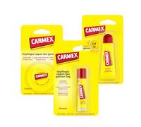 Carmex Classic Stick, tube et pot - Baume à lèvres pour lèvres sèches, hydratant et apaisant pour les lèvres gercées, avec vaseline, vitamine E et cire d'abeille - Lot de 3