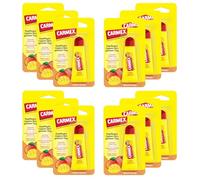 Carmex Peach Mango Tube Baume à lèvres hydratant et apaisant pour lèvres gercées avec vaseline, vitamine E et cire d'abeille (12 x 10 g)