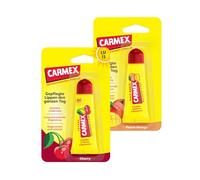 Carmex Peach Tube à la mangue et à la cerise - Baume à lèvres pour lèvres sèches, baume à lèvres hydratant et apaisant pour lèvres gercées, avec vaseline, vitamine E et cire d'abeille - (2 x 10 g)