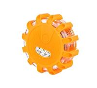 Carmotion Balise de Signalisation 12 LED - Orange Lampe LED - Lampe Clignotante Signalisation - Girophare LED Vehicule Magnétique ou Monté sur Crochet - 3X Piles AAA - Visibilité Jusqu'à 1.6 KM