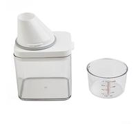 CARMOTTER Récipient à poudre de vaisselle, 700 ml, transparent, hermétique, récipient de stockage des aliments avec tasse à mesurer pour farine, haricots, nourriture pour chien et chat