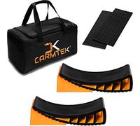 CARMTEK Camper Leveler Kit premium Niveleurs incurvées avec cales de roue de campingcar tapis en caoutchouc et sac de transport Nivellement plus rapide que les blocs de nivellement de campingcar