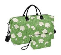 Carnation Lace Grass Green Décoratif Bagages Sac de Sport Gym Sac avec Trousse de Toilette pour Sports Pliable Bolsa de Para Mujer