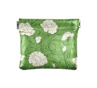 Carnation Lace Grass Green Porte-monnaie en cuir pour femme Organiseur d'articles personnels uniques pour femme
