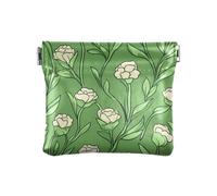 Carnation Lace Grass Green Porte-monnaie en cuir pour femme Sac à main pratique pour femmes garçons filles