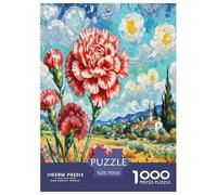 Carnations Puzzle 1000 Pièces Cadeau Unique Jeu Éduchatif Défi Jouet À De Qualité Supérieure Peinture Art pour Adultes Et Enfants 70x50cm/1000pcs