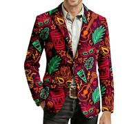 Carnaval Blazer Homme À Sequins Dorés Revers Veste De Costume Classique À Manche Longue Métallisées Veste Party Déguisement Accessoires Disco Fever De Fête pour Soirée Mariage Rouge XL