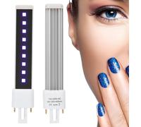Carnaval Commerçant Ampoule De Lampe À Ongles Led Uv,365+405Nm Double Source De Lumière 9W Gel De Séchage Des Ongles Ampoule De Lampe De Rechange Pour Tube De Lampe