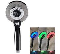 Carnaval Commerçant Douchette de Douche LED, Pomme de Douche à Main à Affichage numérique avec 3 Modes de pulvérisation avec lumière LED de contrôle de température à 3 Couleurs