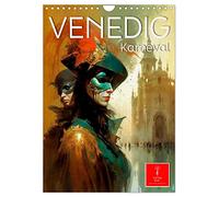 Carnaval de Venise, Version française (Calendrier mural 2026 DIN A4 portrait), Calendrier CALVENDO mensuel