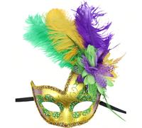 Carnaval d'Halloween, Masque de plumes de Rio, Mascarade vénitienne pour femmes, Masque à paillettes, Demi-masque, Drame d'opéra, Mascarade demi-visage, Soirée cocktail, Masque de costume "Améliorez v