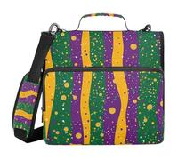 Carnaval Floats Rouge à lèvres Coin Classeur à 3 anneaux Fermeture Éclair avec poignée Capacité de rangement Documents Fichiers Sac de rangement pour l'école et le bureau