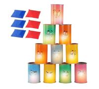 Carnaval Jeu de lancer de boîtes avec éclairage LED et visages amusants - Jeu de société pour Halloween, automne, Thanksgiving, fête du jardin