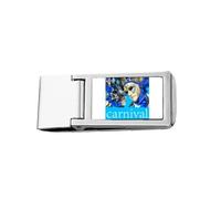 Carnaval Love Between Men Women Slim Money Clip Stainless Holder Pocket Wallet