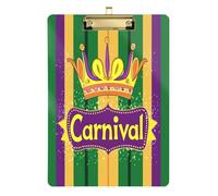 Carnaval Masks Colorful Crown Presse-papiers Mini planche rigide en plastique pour femmes légales entraîneurs de basket-ball Taille 9 x 12,5 Tabla para escribir con Clip