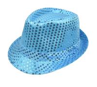 Carnaval Paillettes Cylindre à paillettes pour homme Gentleman der Zylinder, bleu ciel, taille unique