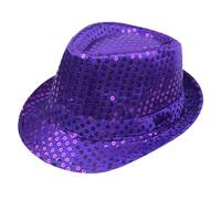 Carnaval Paillettes Cylindre à paillettes pour homme Gentleman der Zylinder, lilas, taille unique